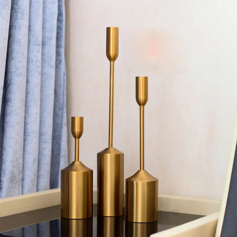 Alloy Candle Holder Nice Geometric Shape Candle Art Decor Candle Seats