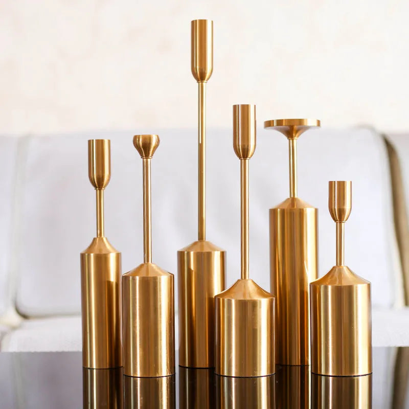 Alloy Candle Holder Nice Geometric Shape Candle Art Decor Candle Seats