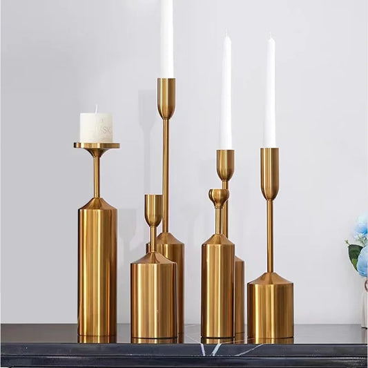 Alloy Candle Holder Nice Geometric Shape Candle Art Decor Candle Seats